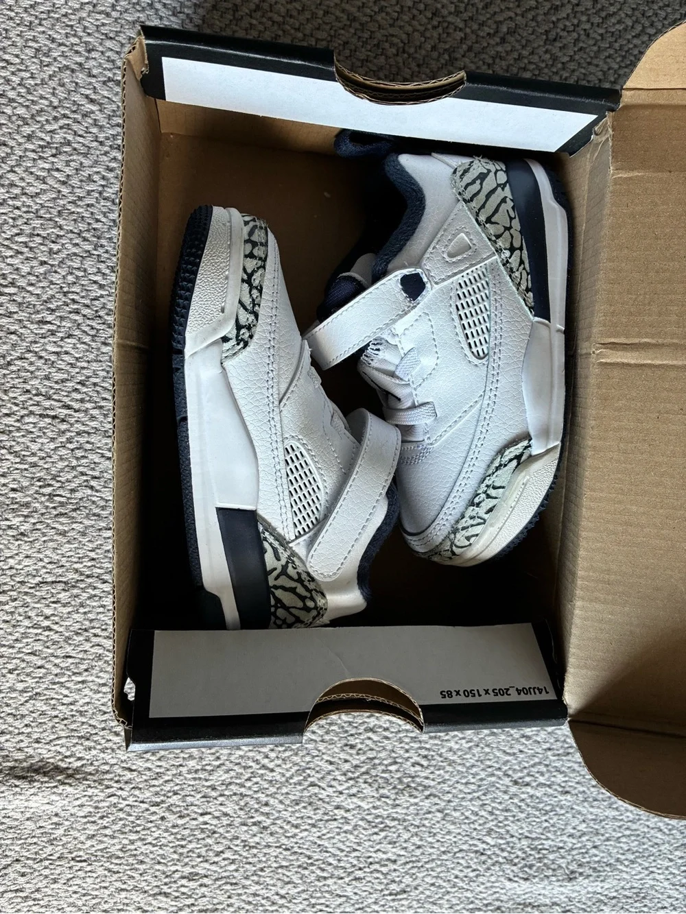 Jordan Spizike Low TD Unisex Kids Sneakers Size 7C White Obsidian FQ3952-104